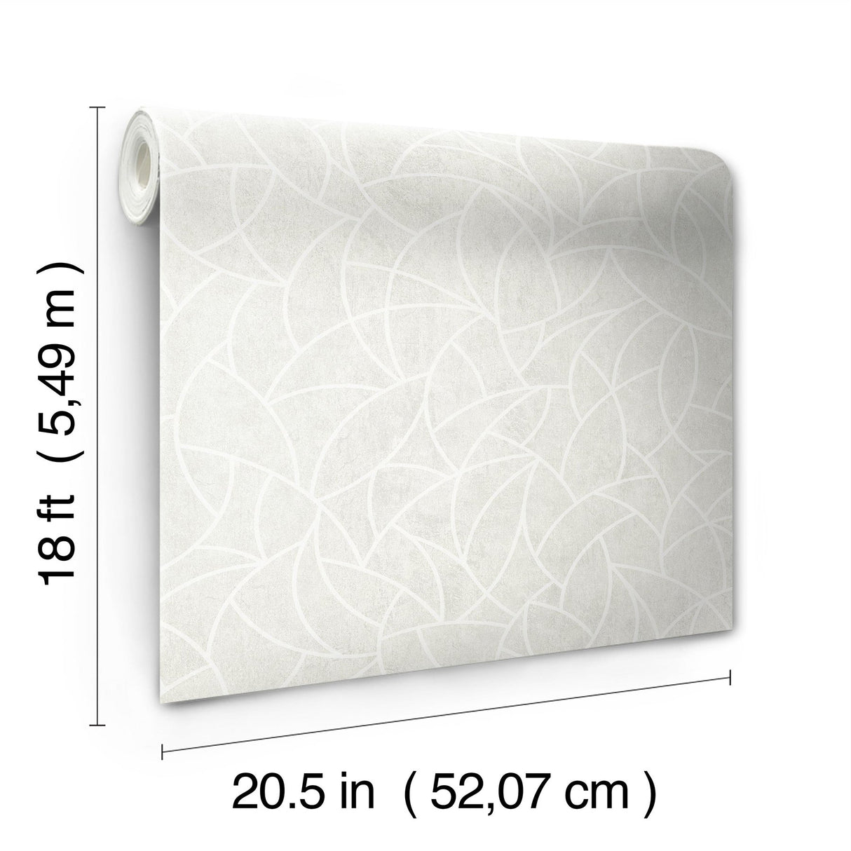Modern Crescent Moon Cream Peel & Stick Wallpaper with Geometric Abstract Motif - York RMK12570PL