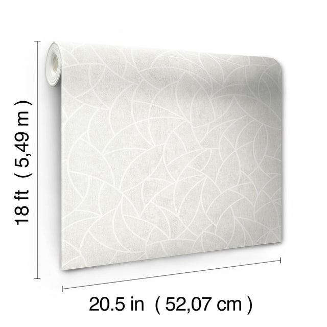 Modern Crescent Moon Cream Peel & Stick Wallpaper with Geometric Abstract Motif - York RMK12570PL