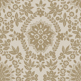 Boho Baroque Damask Taupe Peel & Stick Wallpaper with Bohemian Abstract Damask Pattern - York RMK12572PL