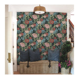 Botanical Garden Green Peel & Stick Wallpaper with Modern Botanical Flowers Pattern - York RMK12575RL