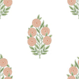 Dutch Floral Coral Peel & Stick Wallpaper with Botanical Flower Motif - York RMK12576RL