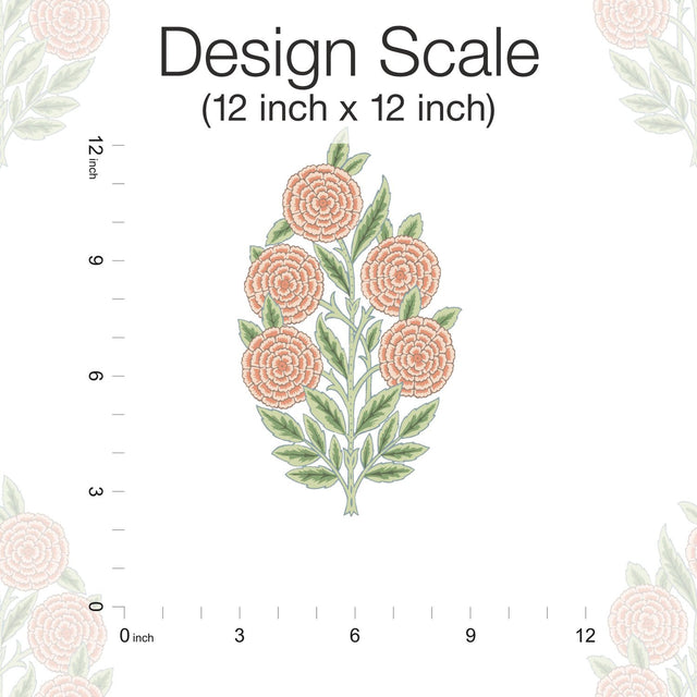 Dutch Floral Coral Peel & Stick Wallpaper with Botanical Flower Motif - York RMK12576RL
