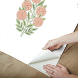Dutch Floral Coral Peel & Stick Wallpaper with Botanical Flower Motif - York RMK12576RL