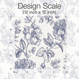 Flower Girl Blue Peel & Stick Wallpaper with Modern Botanical Floral Pattern - York RMK12577RL