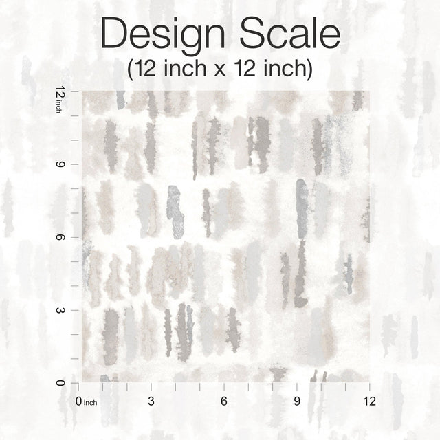 Watercolor Fountain Neutral Peel & Stick Wallpaper with Whimsical Geometric Abstract Pattern - York RMK12579RL