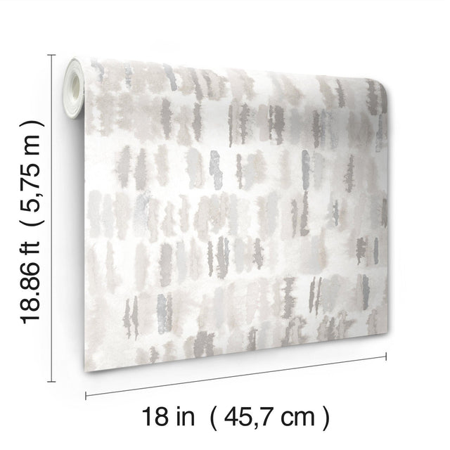 Watercolor Fountain Neutral Peel & Stick Wallpaper with Whimsical Geometric Abstract Pattern - York RMK12579RL