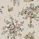 Flowering Peace Tree Taupe Peel & Stick Wallpaper with Botanical Trees - York RMK12585PLW