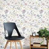 Harry Potter Magical Icons Blue Peel & Stick Wallpaper with Whimsical Novelty Graphics - York RMK12592RL