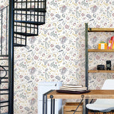 Harry Potter Magical Icons Blue Peel & Stick Wallpaper with Whimsical Novelty Graphics - York RMK12592RL