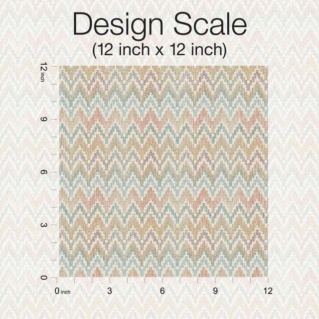 Waverly Heartbeat Pink/Teal Geometric Chevron Peel & Stick Wallpaper - York RMK12602PL