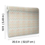 Waverly Heartbeat Pink/Teal Geometric Chevron Peel & Stick Wallpaper - York RMK12602PL