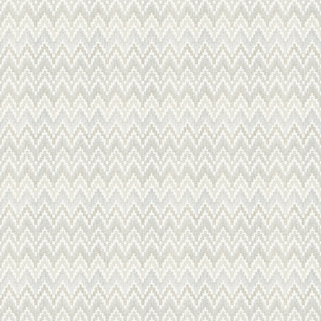 Waverly Heartbeat Neutral Peel & Stick Wallpaper with Geometric Chevron Pattern - York RMK12603PL