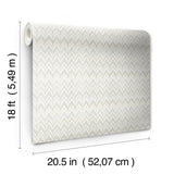 Waverly Heartbeat Neutral Peel & Stick Wallpaper with Geometric Chevron Pattern - York RMK12603PL