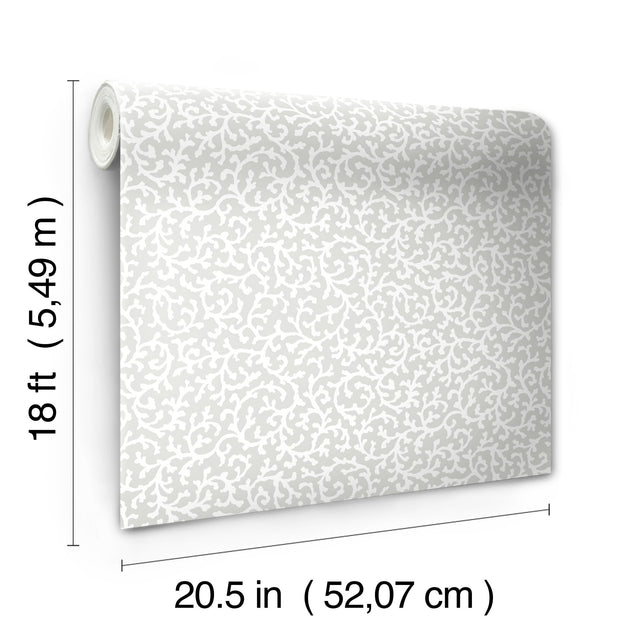 Waverly Savoy Grey Peel & Stick Wallpaper