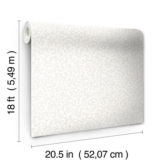 Waverly Savoy Beige Peel & Stick Wallpaper