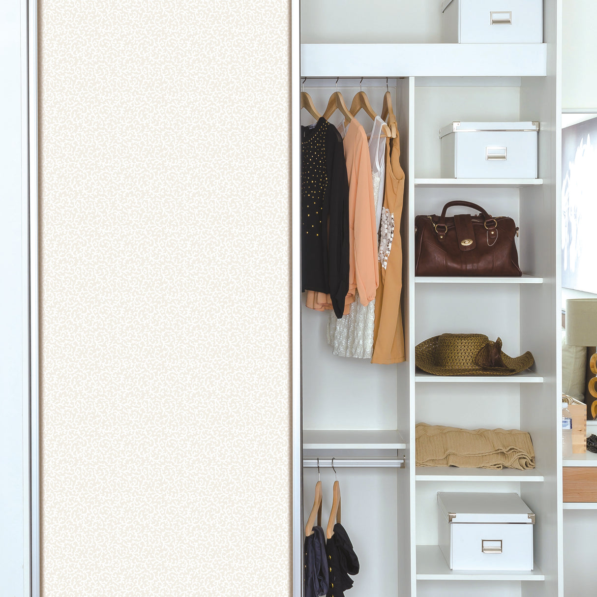 Waverly Savoy Beige Peel & Stick Wallpaper