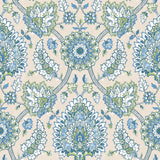 Waverly Clifton Hall Blue/Green Jacobean Floral Peel & Stick Wallpaper - RoomMates RMK12607PLW