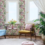 Waverly Abstract Garden Pink Peel & Stick Wallpaper with Whimsical Abstract Floral Pattern - York RMK12609PLW