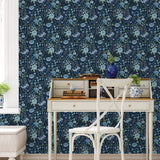 Waverly Fiona Floral Blue Peel & Stick Wallpaper