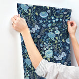 Waverly Fiona Floral Blue Peel & Stick Wallpaper