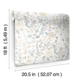 Waverly Fiona Floral Neutral Peel & Stick Vinyl Wallpaper with Botanical Flower Pattern, Traditional Style - York RMK12612PLW