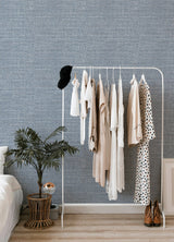 Tweed Blue Peel & Stick Wallpaper with Textured Abstract Motif - York RMK12614WP