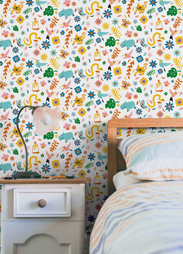 Disneys Encanto Multicolor Flowers Kids Peel & Stick Wallpaper - RoomMates RMK12616RL
