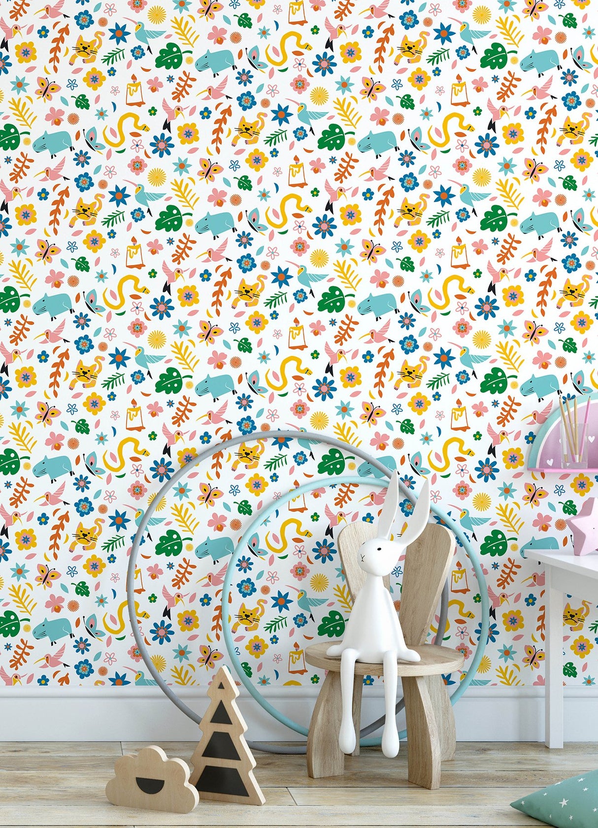 Disneys Encanto Multicolor Flowers Kids Peel & Stick Wallpaper - RoomMates RMK12616RL