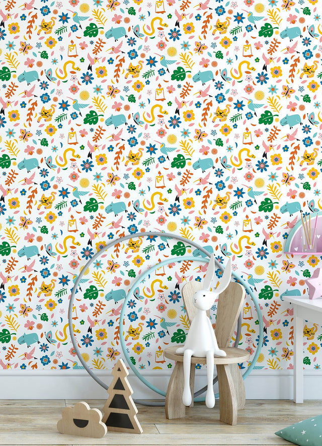 Disneys Encanto Multicolor Flowers Kids Peel & Stick Wallpaper - RoomMates RMK12616RL