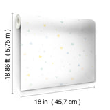 Mickey Mouse Confetti Blue Peel & Stick Wallpaper with Pastel Stars  York RMK12620RL