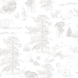 Winnie The Pooh Grey Toile Peel & Stick Wallpaper with Disney Novelty Kids Style - York RMK12623RL