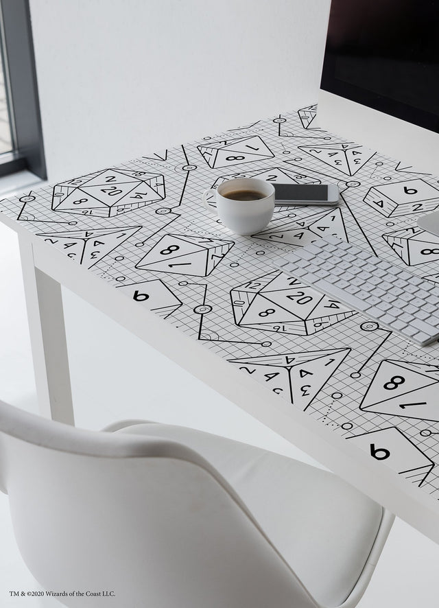 Dungeons & Dragons White Peel & Stick Wallpaper with Geometric Dice Pattern - York RMK12624RL