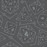 Dungeons & Dragons Charcoal Peel & Stick Wallpaper with Geometric Dice Pattern - RoomMates RMK12625RL