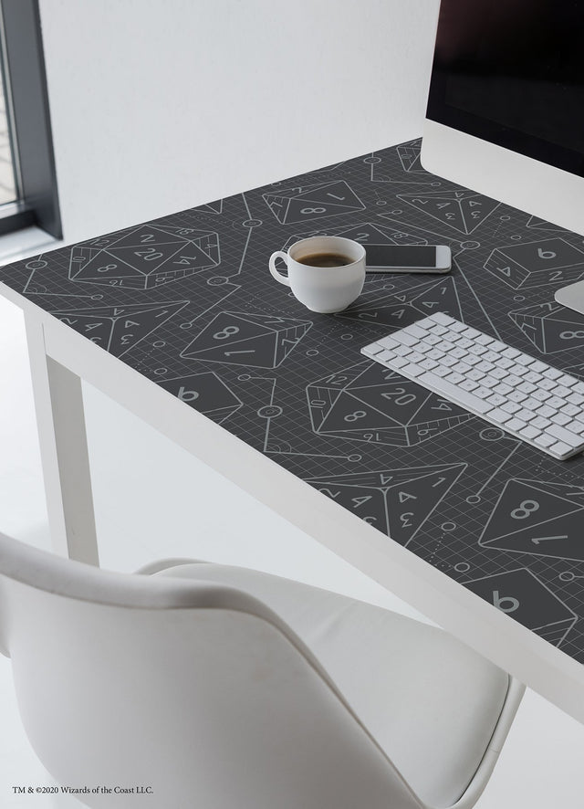 Dungeons & Dragons Charcoal Peel & Stick Wallpaper with Geometric Dice Pattern - RoomMates RMK12625RL