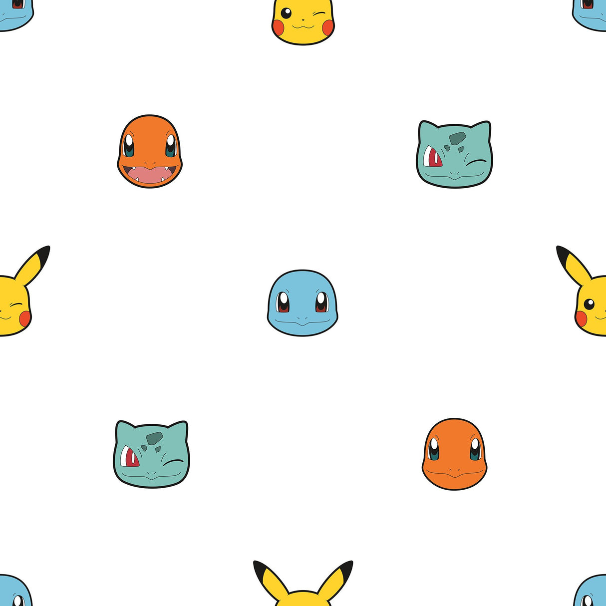 Pokémon Character Faces Multicolor Peel & Stick Wallpaper with Novelty Graphics - York RMK12627RL