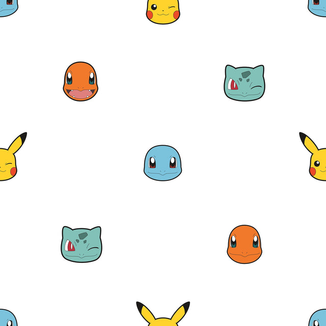 Pokémon Character Faces Multicolor Peel & Stick Wallpaper with Novelty Graphics - York RMK12627RL