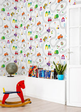 CoComelon Road Map Multicolor Peel & Stick Vinyl Wallpaper with Kids Novelty Graphics - York RMK12629RL