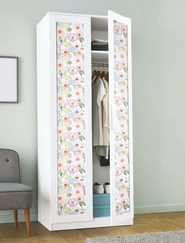 Southern Charm Pastel Peel & Stick Wallpaper with Botanical Watercolor Floral Pattern - York RMK12631RL