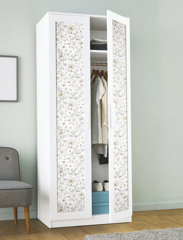 Flower Market Neutral Peel & Stick Wallpaper with Watercolor Floral Pattern - York RMK12635PL