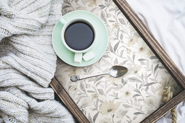 Flower Market Neutral Peel & Stick Wallpaper with Watercolor Floral Pattern - York RMK12635PL