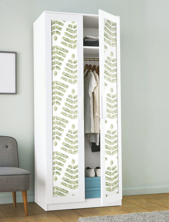 Cat Coquillette Leaflets Green Peel & Stick Wallpaper with Watercolor Botanical Leaf Pattern - York RMK12638PL