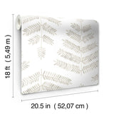 Cat Coquillette Leaflets Neutral Peel & Stick Wallpaper with Botanical Watercolor Leaf Pattern - York RMK12639PL