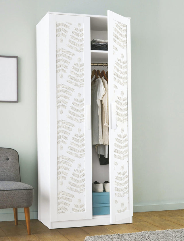 Cat Coquillette Leaflets Neutral Peel & Stick Wallpaper with Botanical Watercolor Leaf Pattern - York RMK12639PL