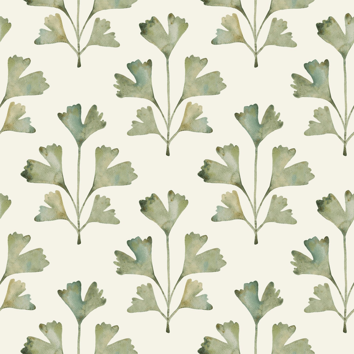 Cat Coquillette Gingko Almond Peel & Stick Wallpaper with Botanical Watercolor Leaves - York RMK12641PL
