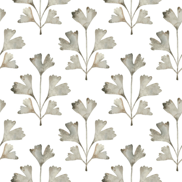 Cat Coquillette Gingko Neutral Peel & Stick Wallpaper with Botanical Watercolor Leaves - York RMK12642PL
