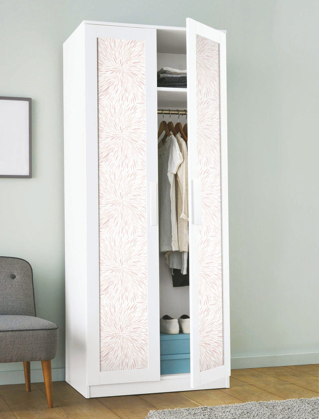 Cat Coquillette Burst Pink Peel & Stick Wallpaper with Botanical Sunburst Watercolor Motif - York RMK12643PL