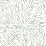 Cat Coquillette Burst Green Peel & Stick Wallpaper with Botanical Sunburst Motif - York RMK12644PL