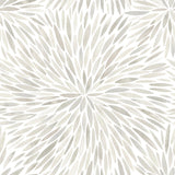 Cat Coquillette Burst Neutral Peel & Stick Wallpaper with Botanical Sunburst Motif - York RMK12645PL