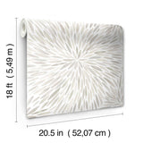 Cat Coquillette Burst Neutral Peel & Stick Wallpaper with Botanical Sunburst Motif - York RMK12645PL