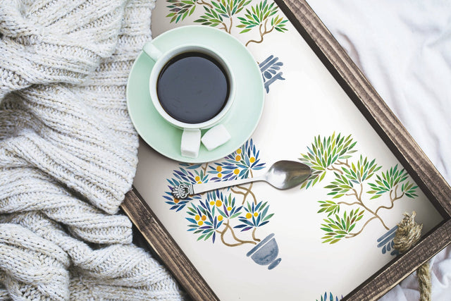 Cat Coquillette Bonsai Green/Blue Peel & Stick Wallpaper with Botanical Bonsai Motif - York RMK12647RL